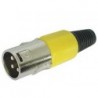 FICHE XLR MALE NICKELEE 3 BROCHES - JAUNE