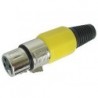 FICHE XLR FEMELLE NICKELEE 3 BROCHES - JAUNE