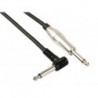 CABLE PROFESSIONNEL POUR GUITARE. JACK METALLIQUE 6.35mm VERS JACK COUDE METALLIQUE 6.35mm (6m)
