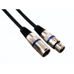 CABLE PROFESSIONNEL XLR. XLR MALE VERS XLR FEMELLE (10m NOIR)