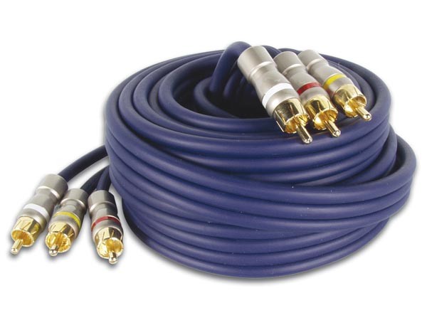 Cordon Vidéo Audio 1.80m, 2 X 3 RCA Mâle CordRCA18 : Alarme