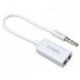 CABLE 3.5 mm 3 BROCHES STEREO MALE vers 3.5 mm 3 BROCHES STEREO FEMELLE x 2 - BLANC - 0.1 m