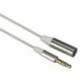 CABLE STEREO MALE 3.5 mm VERS STEREO FEMELLE 3.5 mm - GAINE PLATE ET FLEXIBLE - 1 m