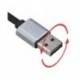 CABLE USB REVERSIBLE 2.0 VERS MICRO CABLE USB PLAT A 5 BROCHES AVEC CONNECTEURS EN ALUMINIUM - NOIR - 1.2 m