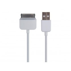 CABLE USB 2.0 A MALE VERS CABLE A 30 BROCHES MALE - POUR APPLE - LED - BLANC - 1 M