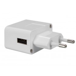CHARGEUR COMPACT AVEC CONNEXION USB 5V - 1A - BLANC