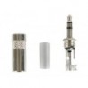 REAN - FICHE 3.5mm A 3 POINTS. CORPS METALLIQUE AVEC COLLIER DE CABLE A SERTIR