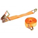 SANGLE D'ARRIMAGE AVEC TENDEUR A CLIQUET CROCHETS - MAX. 1000 kg - 9 m x 50 mm