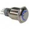 INTERRUPTEUR METALLIQUE ROND HAUT SPDT 1NO 1NC - ANNEAU BLEU