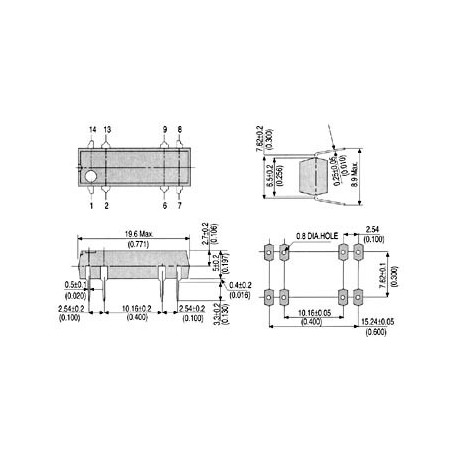 DIL RELAIS 0.5A/10W max. 1 x TRAVAIL 24Vcc
