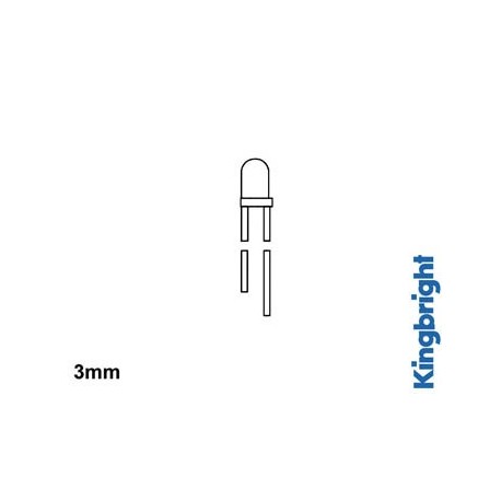 LEDS STANDARD 3mm - ROUGE TRANSPARENT