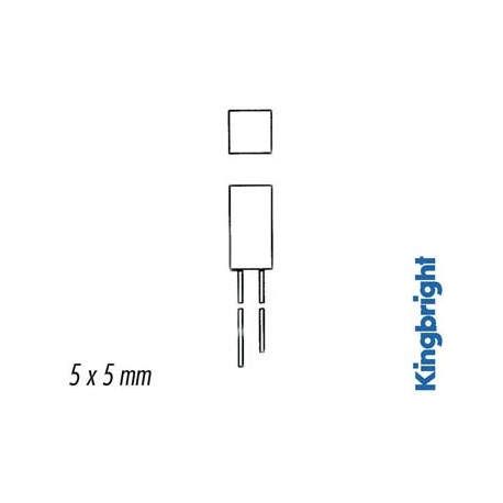 LED CARREE JAUNE DIFFUSANTE 5 x 5mm