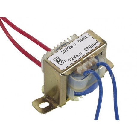 TRANSFORMATEUR CHASSIS OUVERT 2.4VA 1 x 12V 200mA