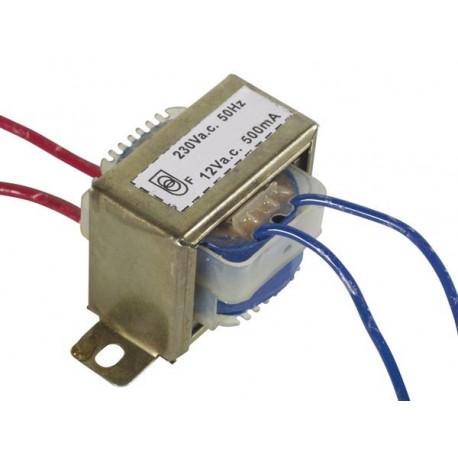 TRANSFORMATEUR CHASSIS OUVERT 6VA 1 x 12V 500mA