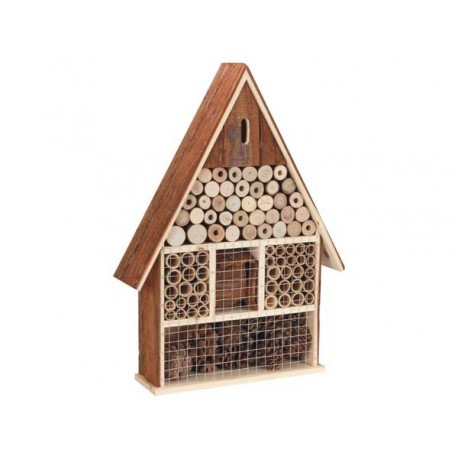 HOTEL A INSECTES EN BOIS AVEC TOIT EN ECORCE (GRAND)