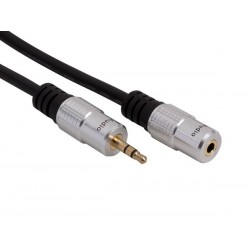 FICHE STEREO 3.5 mm VERS JACK STEREO 3.5 mm / STANDARD / 1.5 m / M-F / DORE