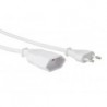 CABLE D'ALIMENTATION BLANC CEE 7/16 FICHE EURO C7 L 1.8 m H03VVH2-F 2G0.75 mm²