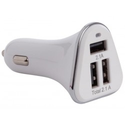 CHARGEUR DE VOITURE AVEC 3 PORTS USB (5 VCC - 4.2 A) - 21 W max.