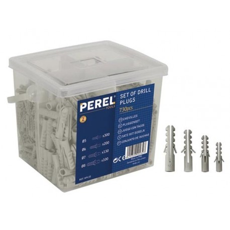  jeu de chevilles en nylon - 5-6-7-8 mm - 730 pcs 