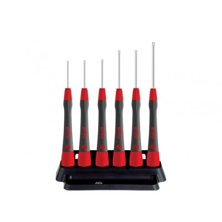  wiha jeu de tournevis de precision picofinish® torx® magicspring® 6 pcs avec etui (42998) 