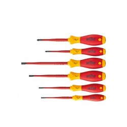  wiha jeu de tournevis softfinish® electric slimfix fente, pozidriv 6 pcs (36455) 