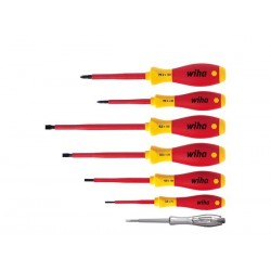  wiha jeu de tournevis softfinish® electric fente, phillips 7 pcs (00834) 