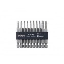  Wiha Bit Set Professional 70 mm TORX® tête sphérique 1/4" dans réglette d'embouts 10 pcs (32804) 