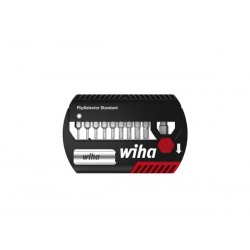  wiha coffret d'embouts flipselector standard 25 mm six pans 11 pcs, 1/4" avec clip attache-ceinture sous blister (39059) 
