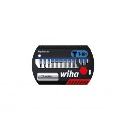  wiha jeu d'embouts flipselector embout t de 25 mm six pans, 13 pcs 1/4" (41825) 