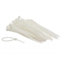  jeu de serre-cables en nylon - 2.5 x 100 mm - blanc (100 pcs) 