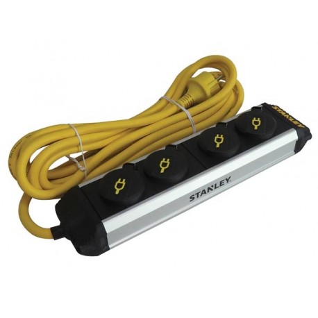  stanley - bloc multiprise "core" - 4 prises - avec clapets 