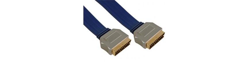 Câble Péritel Male/male 0,80 M - 21 Broches - Pour Liaison Stéréo + Vidéo Entre Appareils (Metronic 475042)